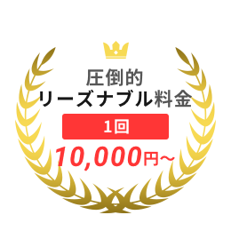 圧倒的 リーズナブル料金 1回 10,000円～